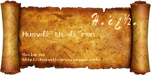 Husvéth Áron névjegykártya